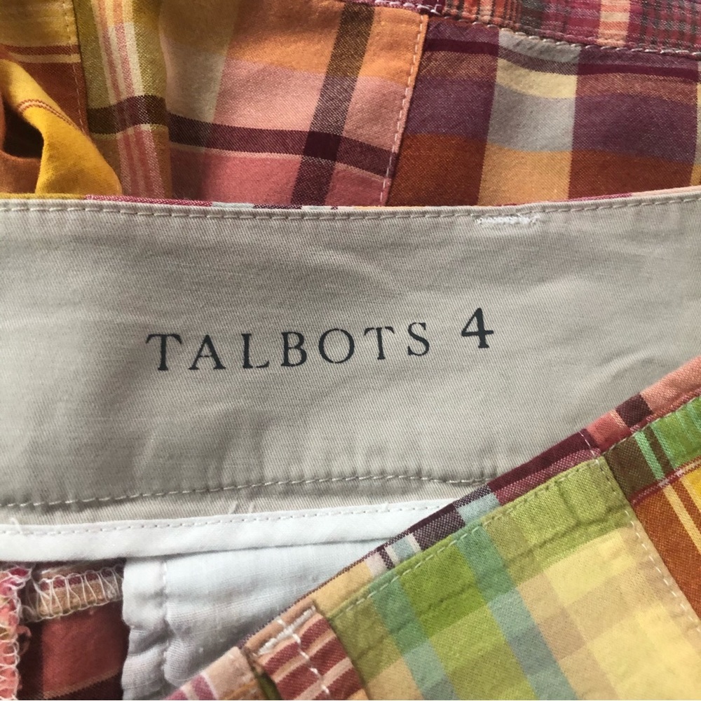 Talbots Orange Patchwork Madras Plaid 4 Inch Shor… - image 6